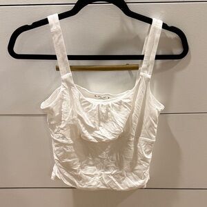 Women's White Sleeveless Top